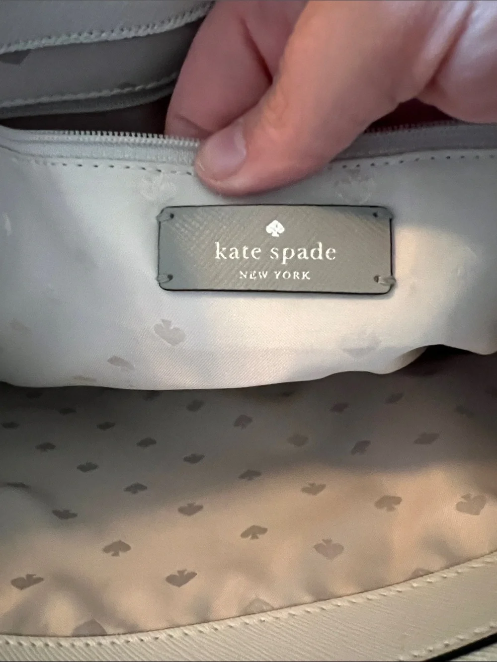 kate spade Two-Tone Gray, White & Black Structured Tote - Picture 6 of 9